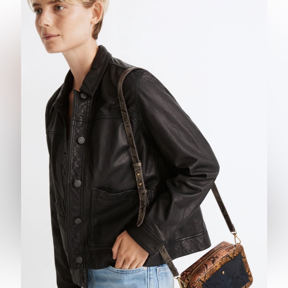 Madewell washed Leather Chore Jacket EUC in XS